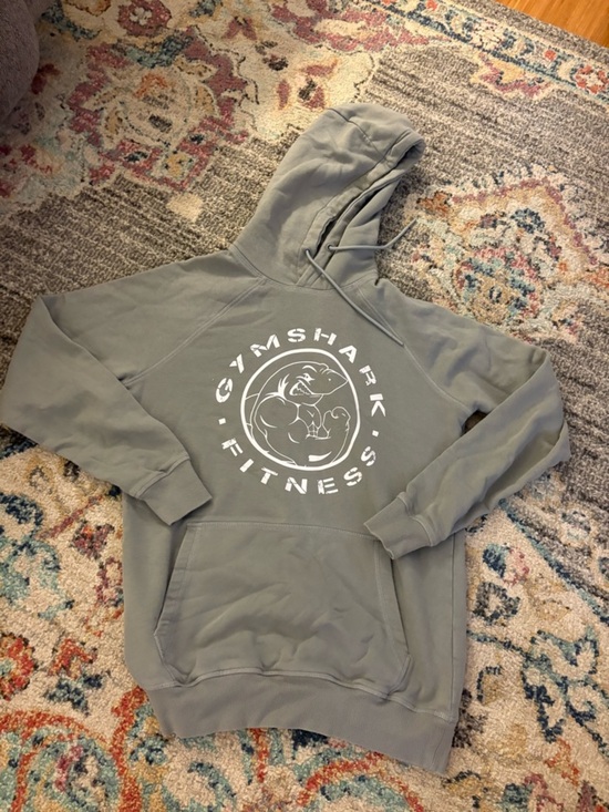 Gymshark Sage Green Hoodie with White Logo - Picture 2 of 4